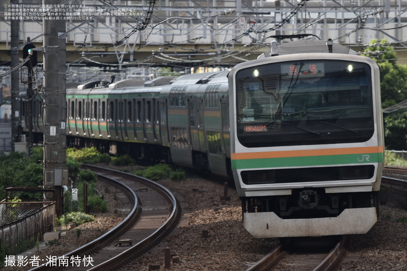 【JR東】E231系ヤマU516編成 東京総合車両ベース入場回送の拡大写真