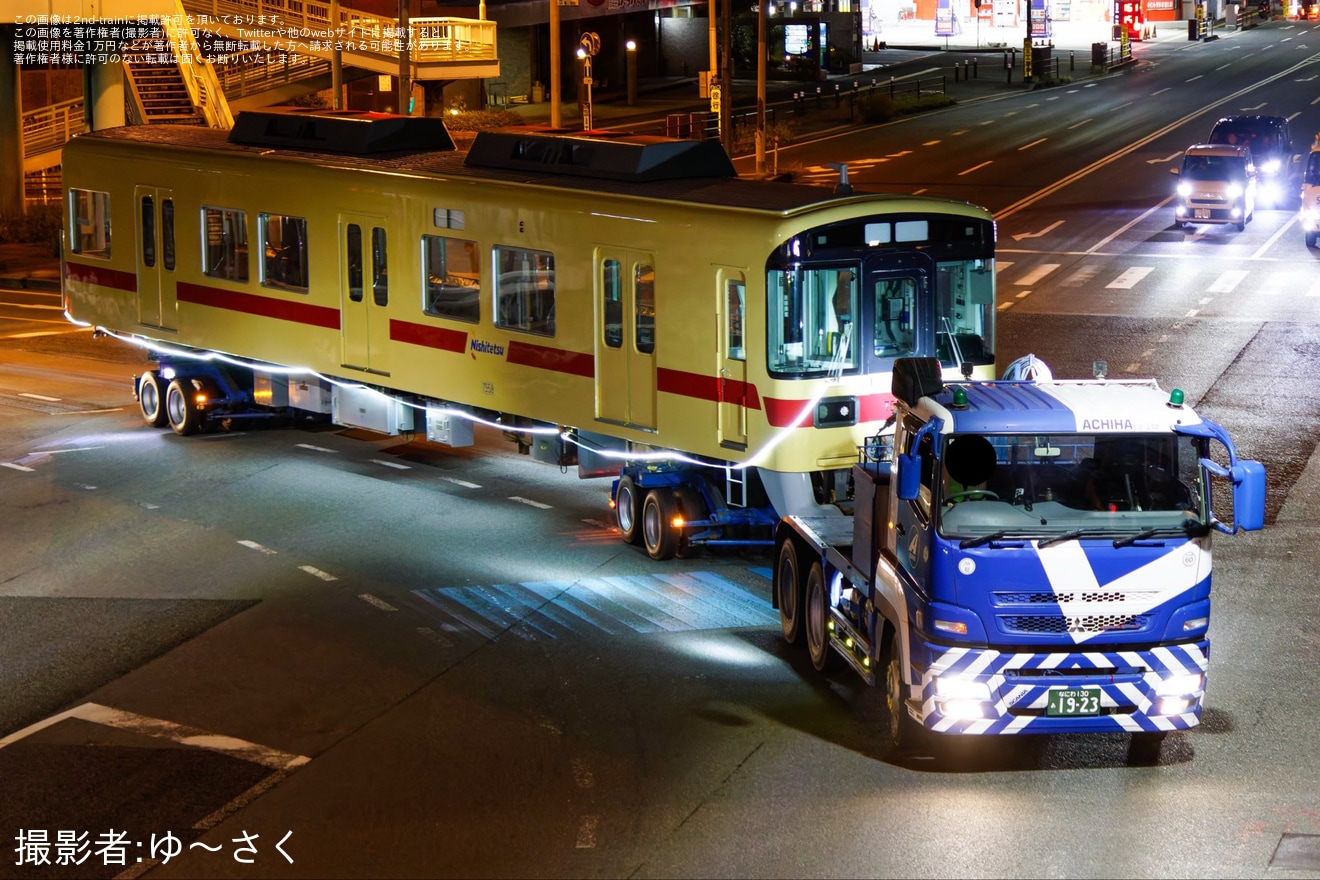 【西鉄】7050形7158Fが貝塚線転属のため陸送の拡大写真