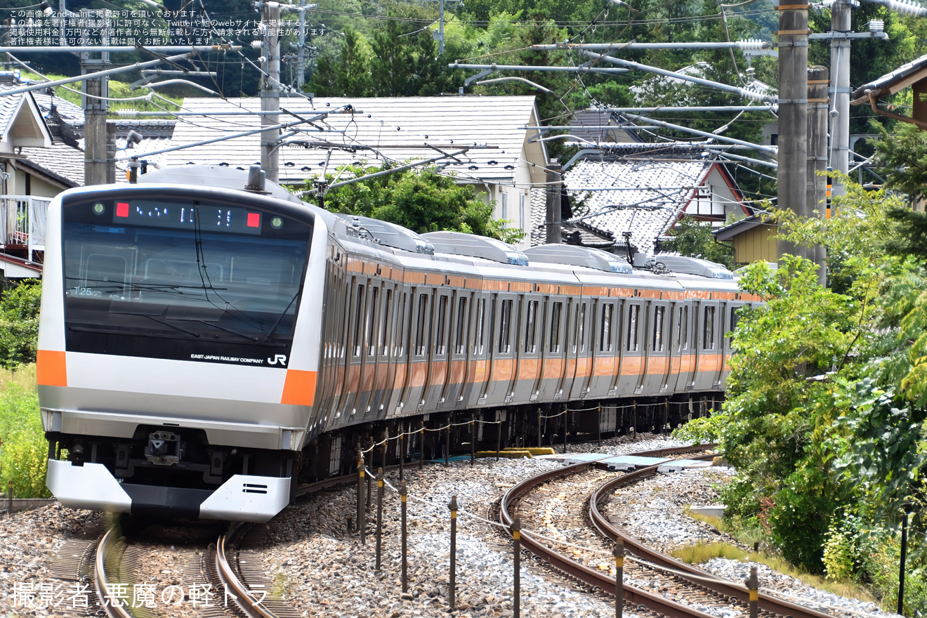 【JR東】E233系T25編成 長野総合車両ベース出場回送の拡大写真