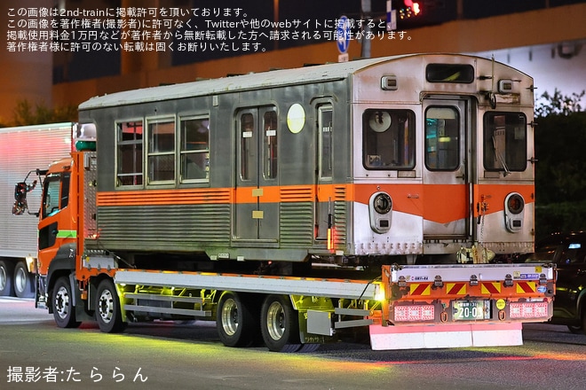 【北鉄】石川線7000系7001Fのモハ7001が廃車陸送（2枚目）
