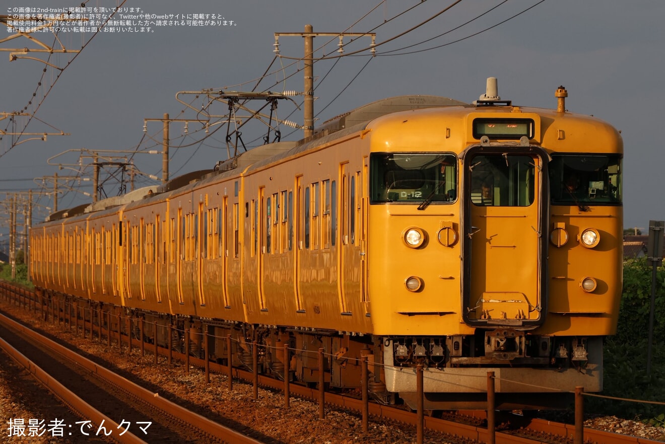 【JR西】笠岡港まつり花火大会に伴い115系が7両編成で運転の拡大写真