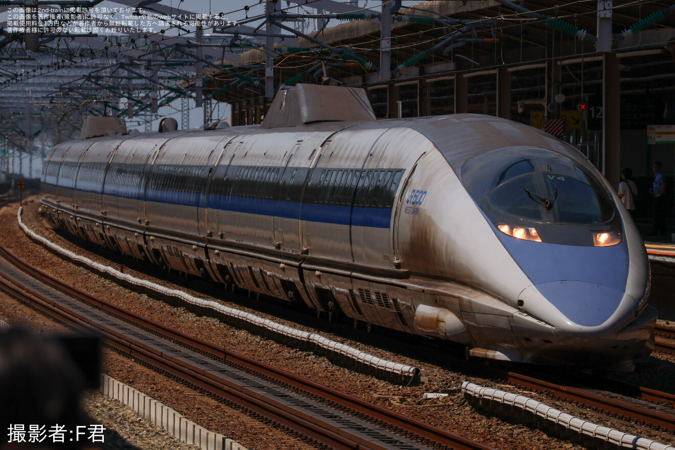 【JR西】ありがとう500系V4編成ラストラン 上り無待避運行! 博多～新大阪往復乗車を運転の拡大写真