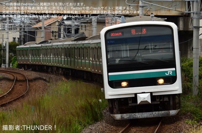 【JR東】E501系K701編成が高萩疎開から勝田車両ベースへ返却回送（1枚目）