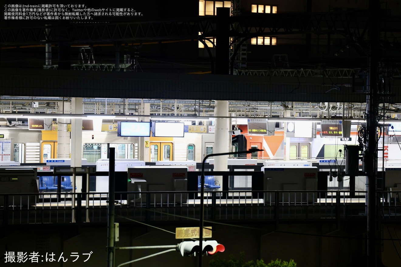 【阪神】1000系1609F+3000系3201Fが8両でなんば線夜間試運転の拡大写真