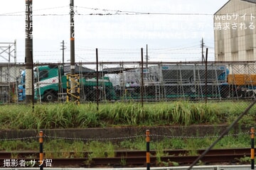 【JR西】新型バラスト散布車「キサヤ143-4」が後藤総合車両所で確認