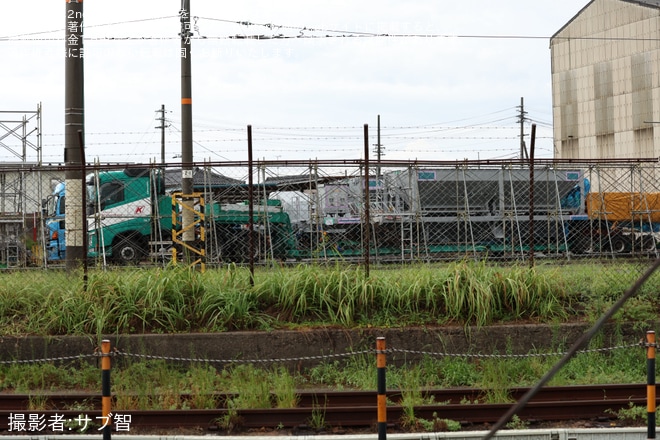 【JR西】新型バラスト散布車「キサヤ143-4」が後藤総合車両所で確認（1枚目）