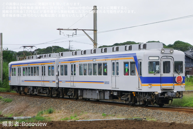 【銚電】22000形22005Fを使用した団体臨時列車が運転 - 犬吠～外川間にて撮影