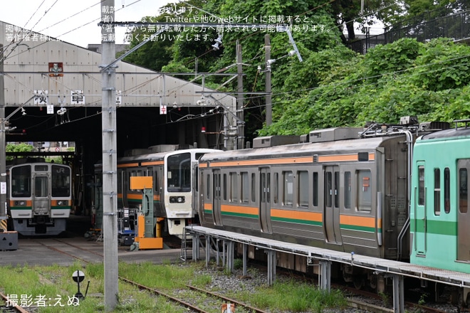 【流鉄】元JR東海211系GG8編成の改造工事が開始（3枚目）