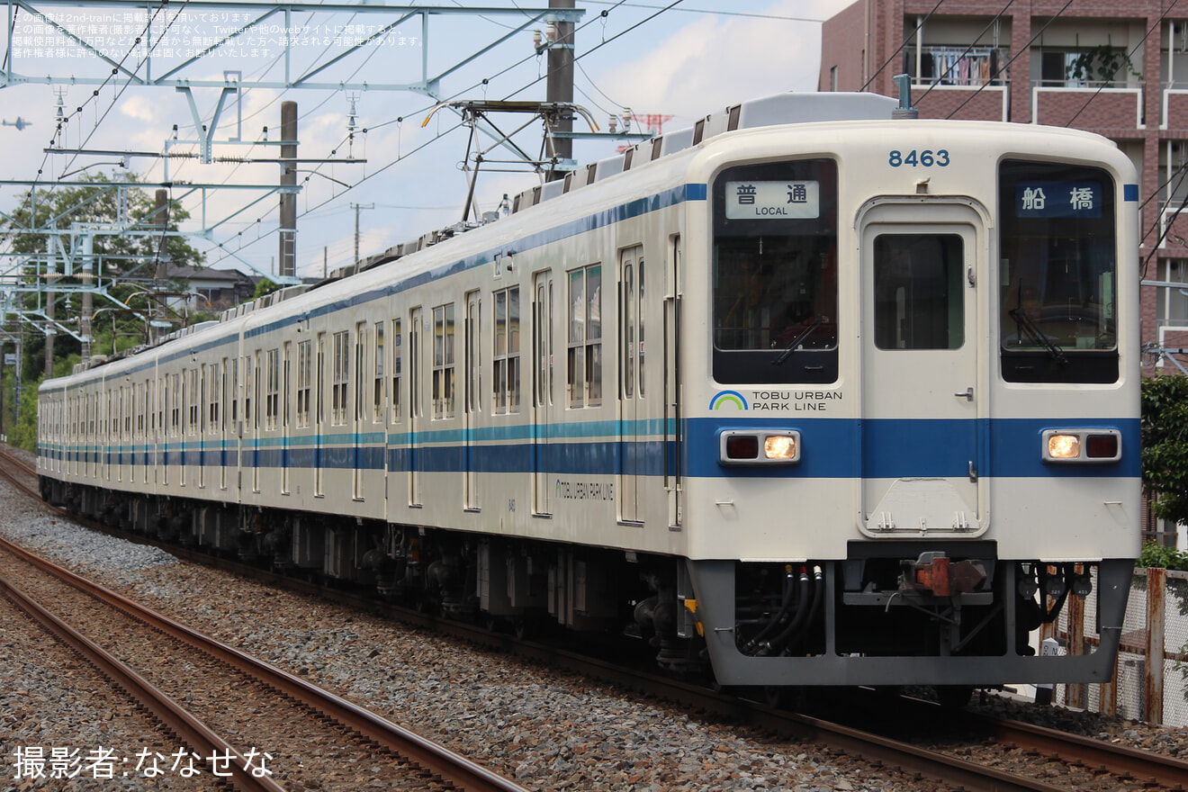 【東武】8000系8163Fの大宮・船橋方先頭車の方向幕が太字幕にの拡大写真