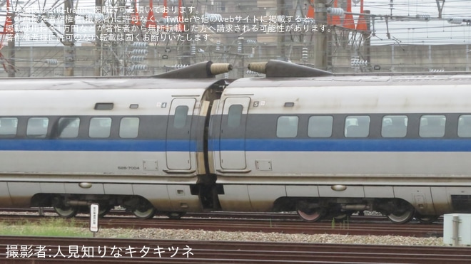 【JR西】500系V4編成で廃車準備とみられる作業が確認を不明で撮影した写真