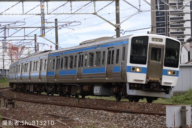 【JR九】415系Fo1516編成が小倉総合車両センターを出場（2枚目）