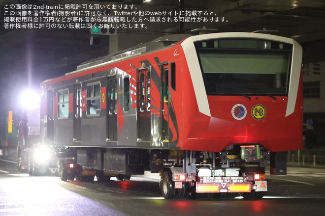 【総車】フィリピン・マニラ南北通勤鉄道EM11000形がJ-TREC横浜事業所を出場し陸送（5枚目）
