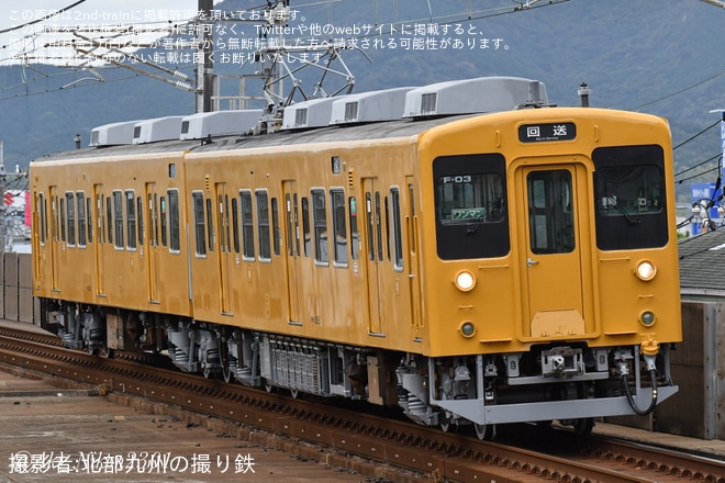 【JR西】105系F-03編成が下関総合車両所本所を出場し回送（1枚目）