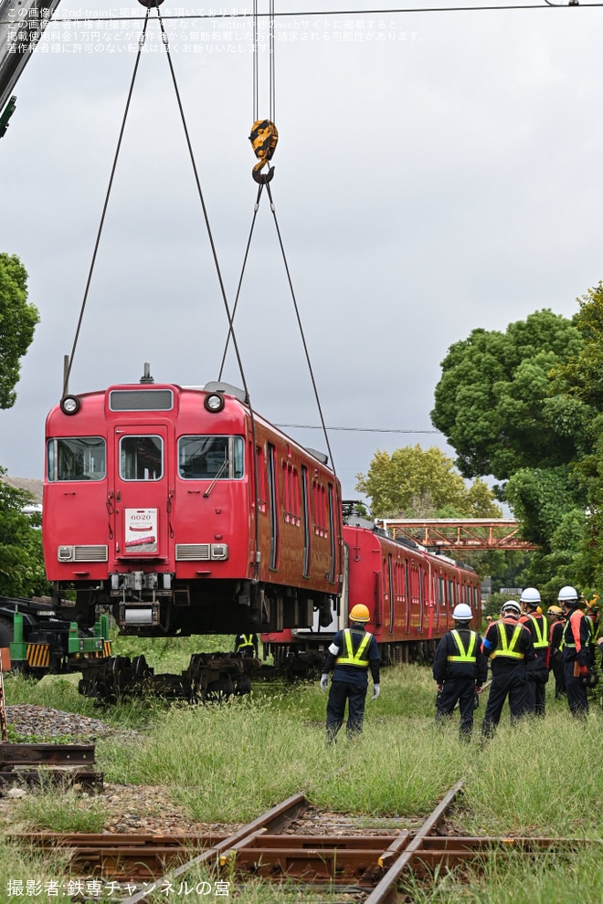 【名鉄】6000系6020F+6800系6813Fが東名古屋港へ廃車回送（2枚目）