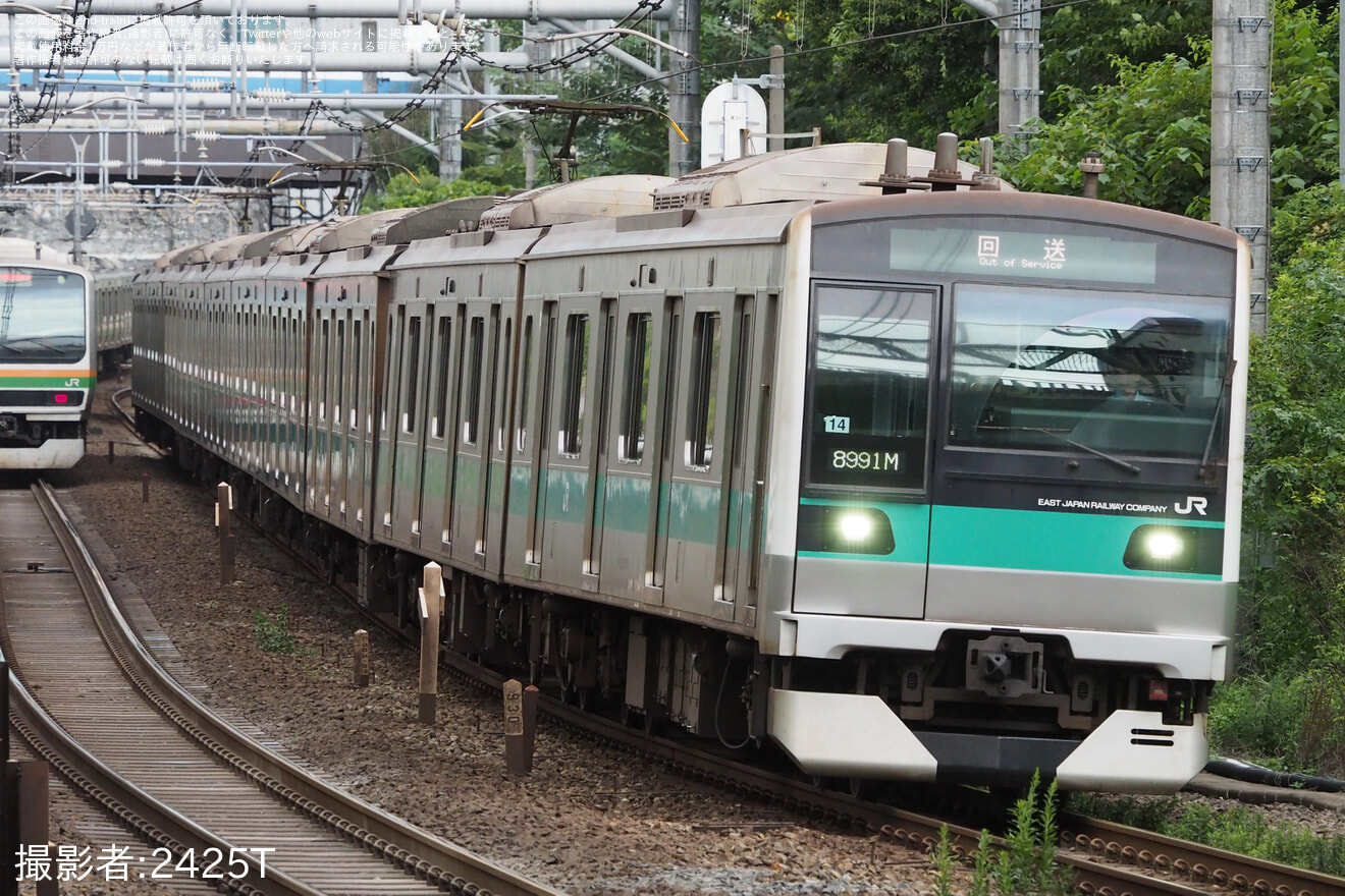 【JR東】E233系マト14編成東京総合車両ベース入場回送の拡大写真