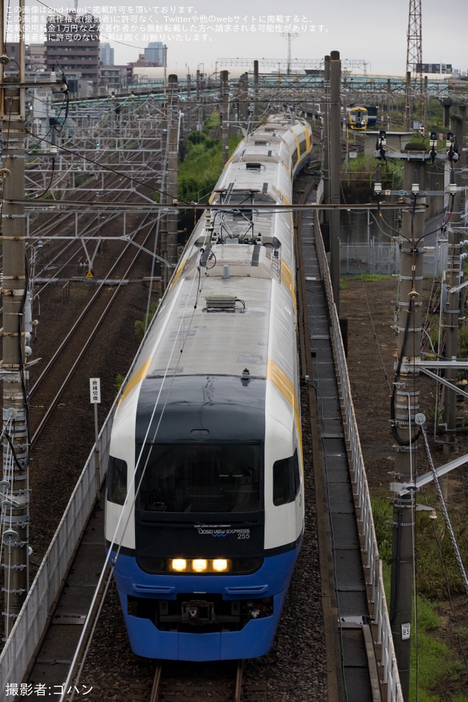 【JR東】255系Be-03編成が特急「さざなみ3号」を代走を不明で撮影した写真