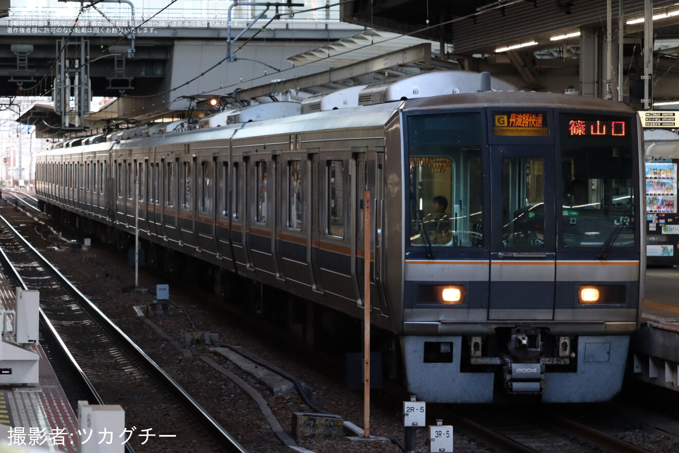 【JR西】207系T26編成+S56編成が225系6両編成運用を代走の拡大写真