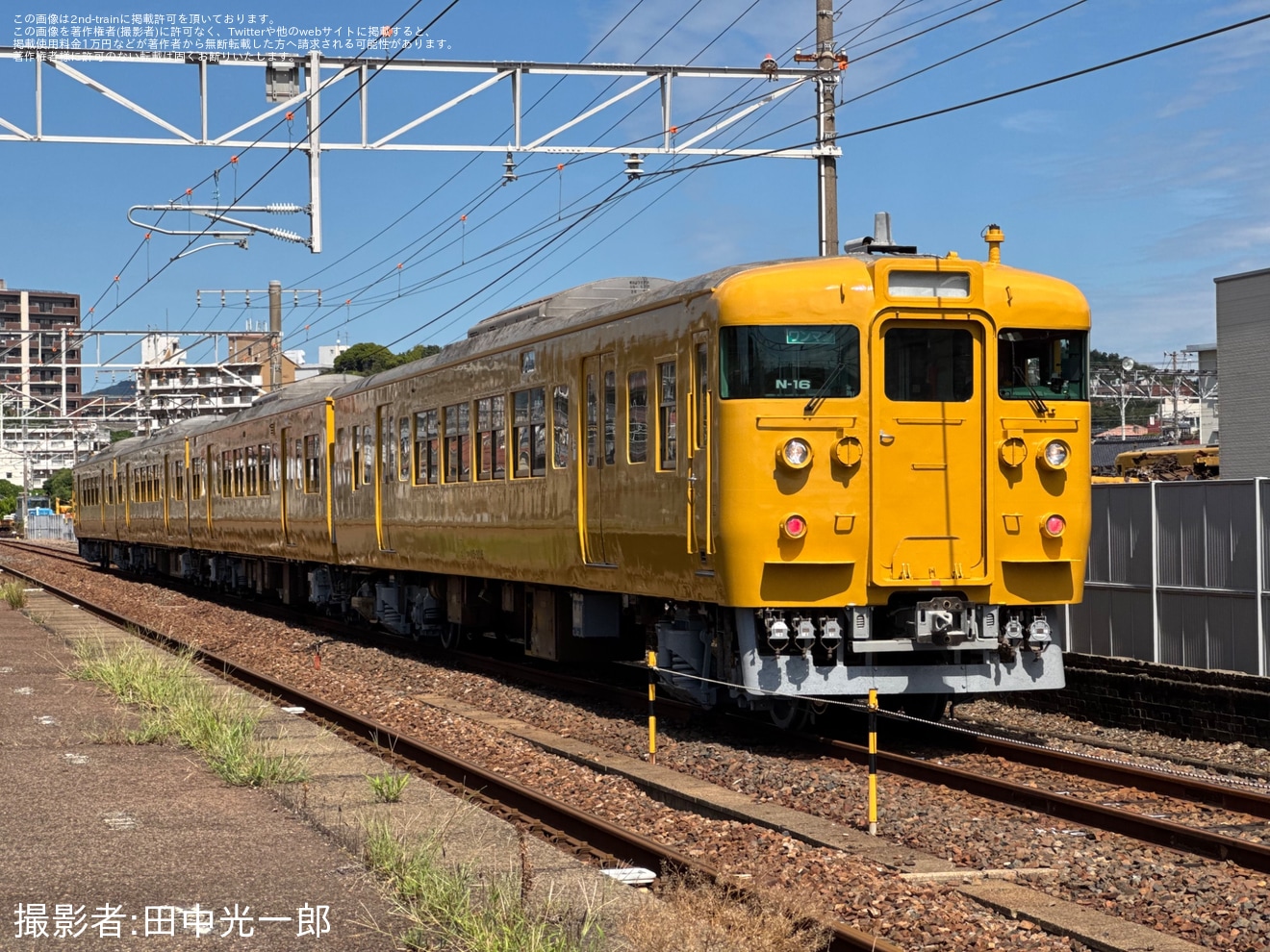 【JR西】115系N-16編成が下関総合車両所本所で構内試運転の拡大写真