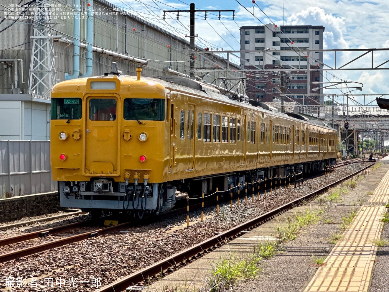 【JR西】115系N-16編成が下関総合車両所本所で構内試運転の拡大写真
