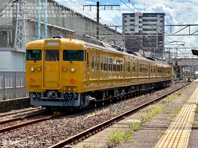 【JR西】115系N-16編成が下関総合車両所本所で構内試運転（2枚目）