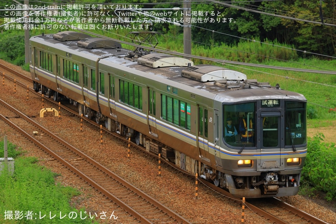 【JR西】223系5000番台P1編成 網干総合車両所本所出場試運転を不明で撮影した写真