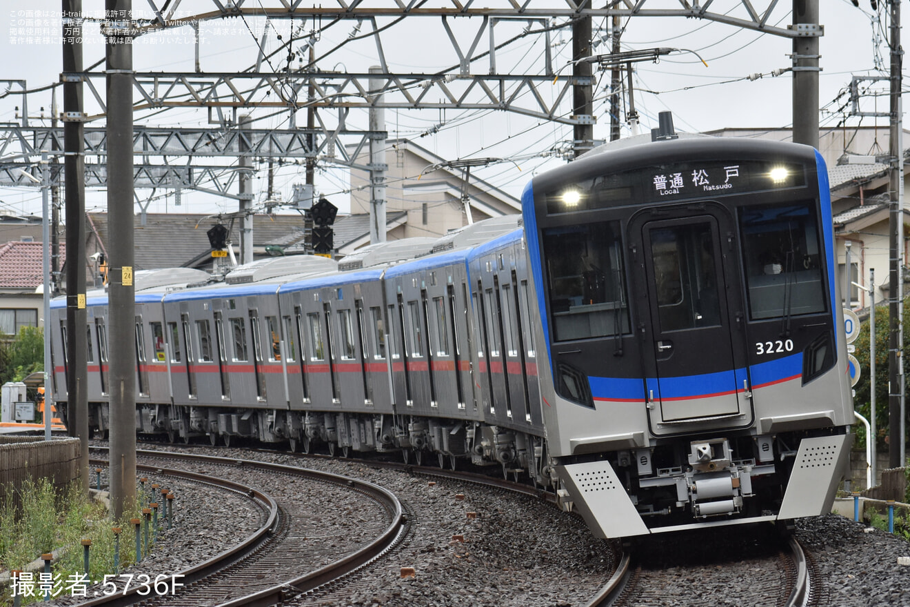 【京成】3200形3232F+3219-3220が松戸線で営業運転を開始の拡大写真