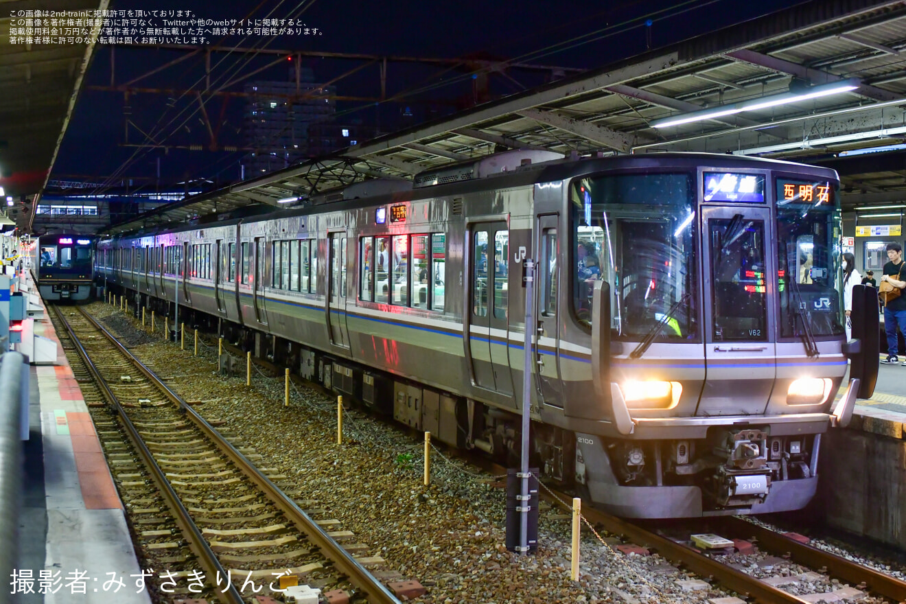 【JR西】西明石駅4番線から下りの網干行き快速が運転の拡大写真