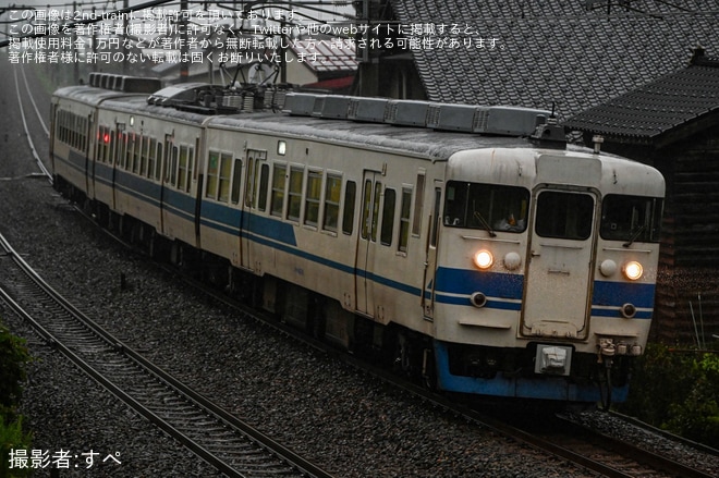 【トキ鉄】413・455系W01編成「TOKIトレイン」がヘッドマーク無しで運行（2枚目）