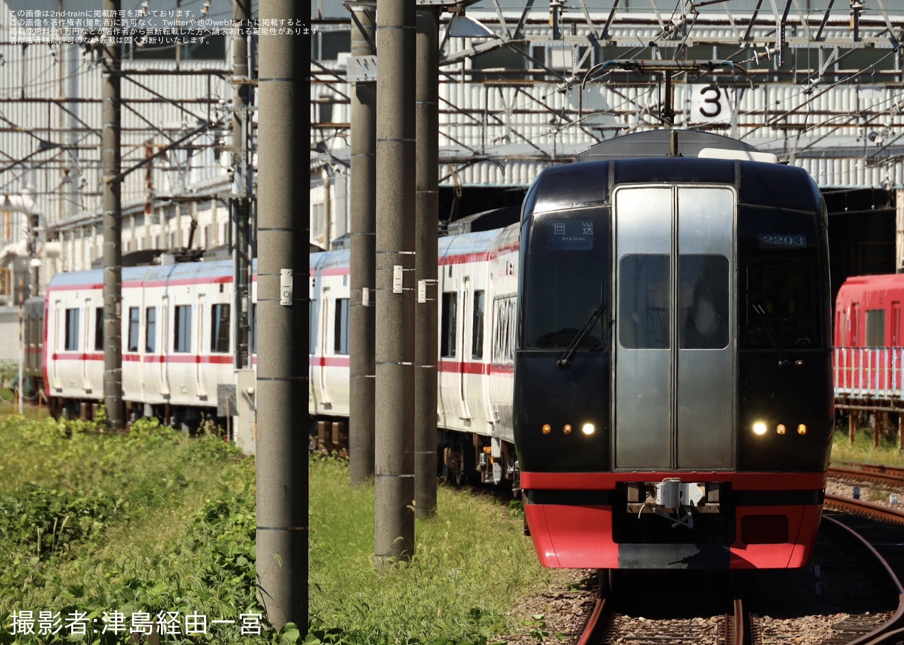 【名鉄】2200系2203Fが舞木検査場出場試運転の拡大写真