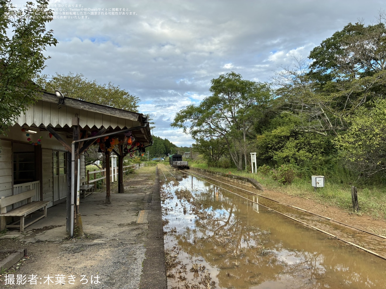 【小湊】月崎駅で線路が冠水の拡大写真