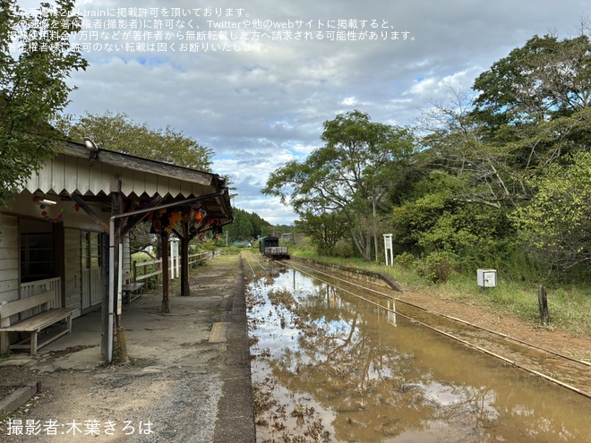 【小湊】月崎駅で線路が冠水 - 月崎駅にて撮影