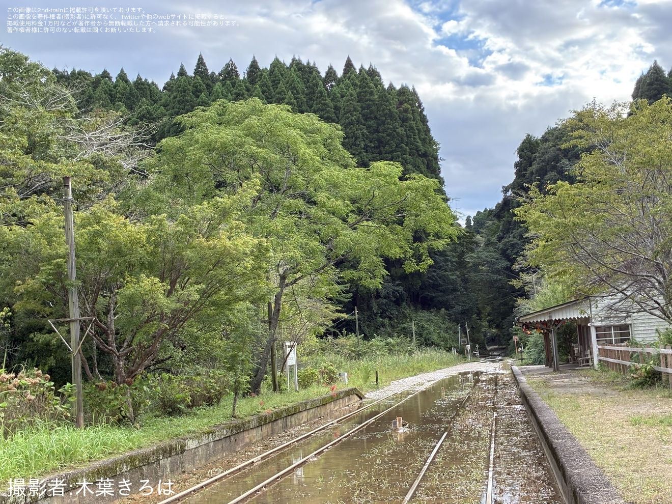 【小湊】月崎駅で線路が冠水の拡大写真