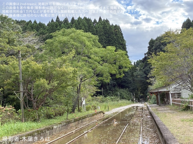 【小湊】月崎駅で線路が冠水 - 月崎駅にて撮影