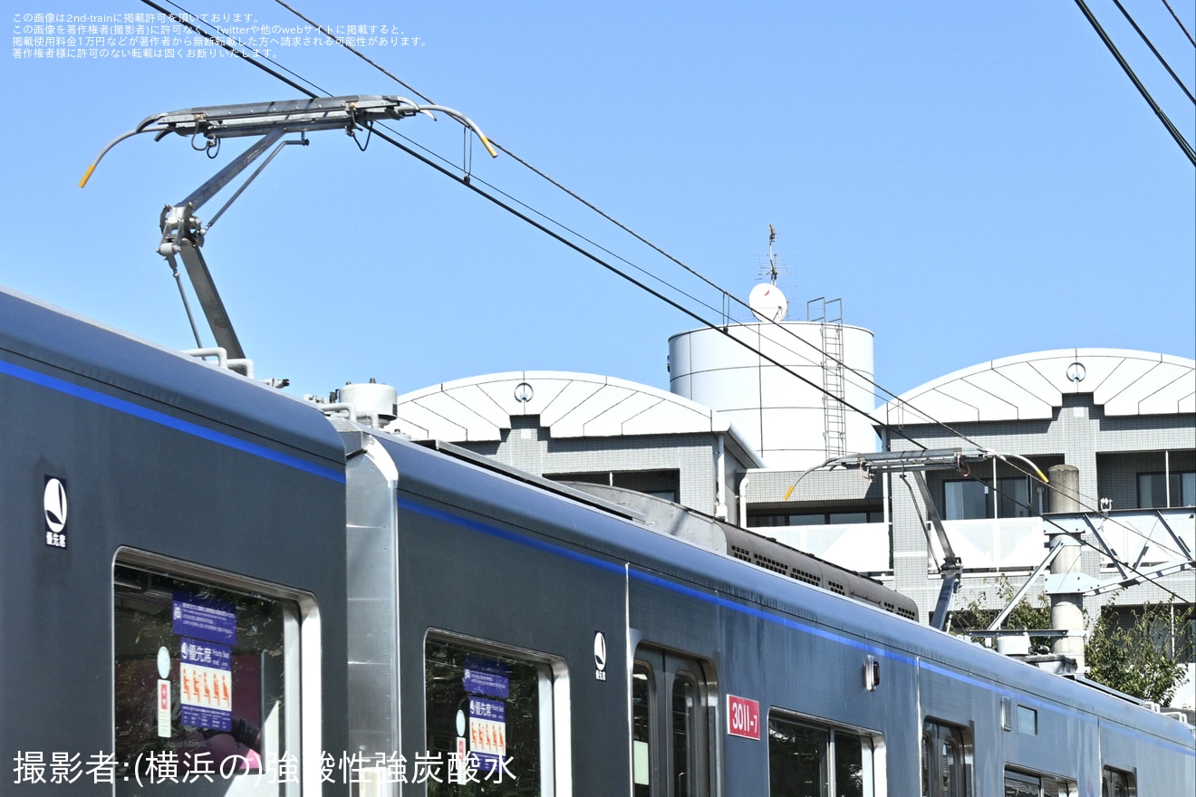 【京成】3000形3011編成が宗吾車両基地を出場し試運転の拡大写真