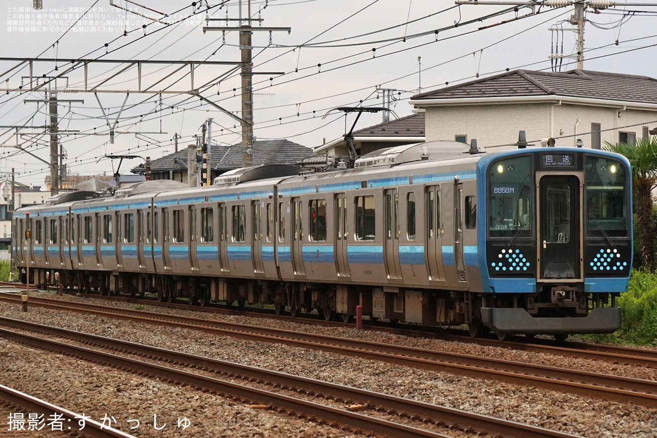 【JR東】E131系500番台コツG-04編成大宮総合車両ベース入場回送の拡大写真