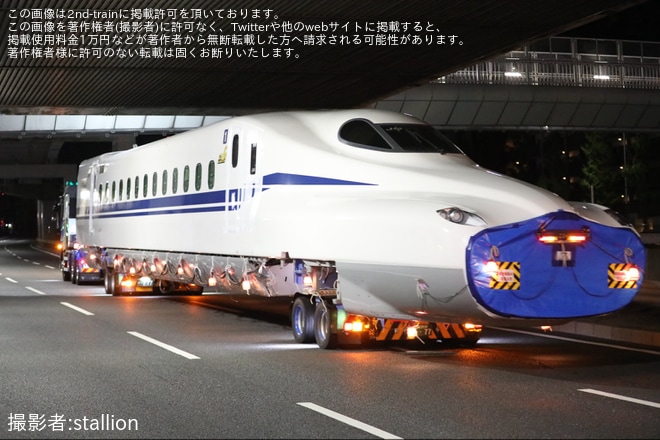 【JR海】N700S J61編成「ドクターS」が鳥飼車両基地へ陸送（1枚目）