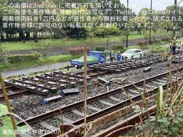 【JR東】長浦駅姉ケ崎方で折り返し設備仮設とみられる工事が進む