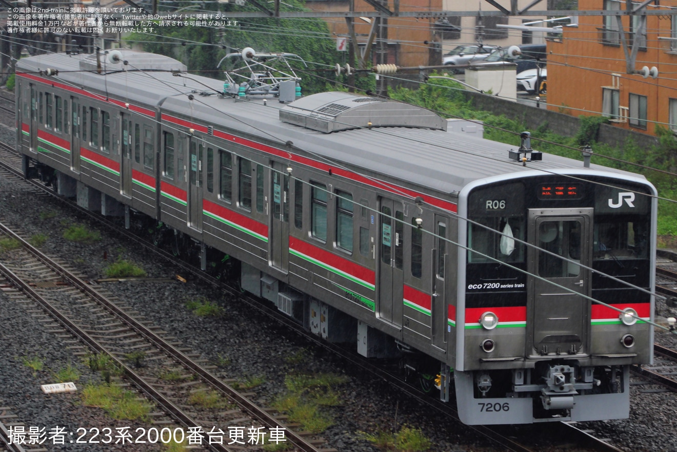 【JR四】7200系R06編成多度津工場出場試運転の拡大写真
