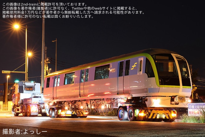 【福市交】七隈線用3000A系増備車が橋本車両基地へ陸送を不明で撮影した写真