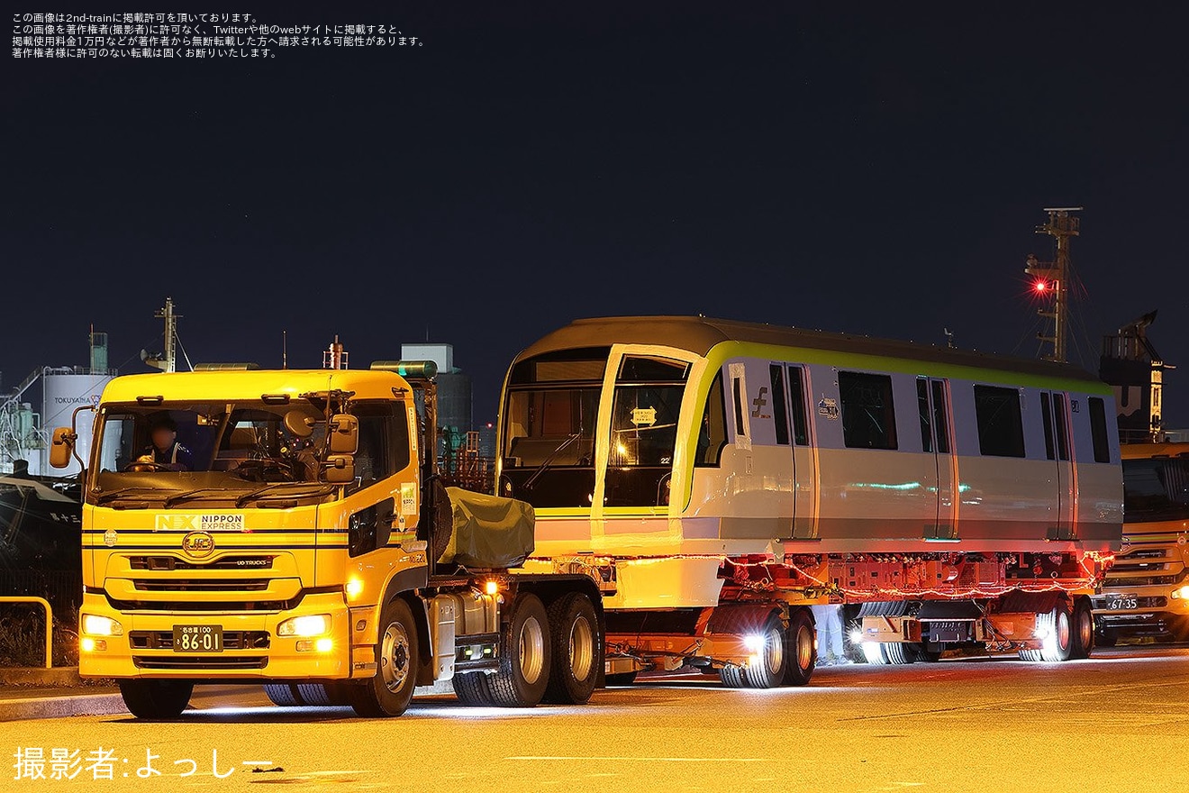 【福市交】七隈線用3000A系増備車が橋本車両基地へ陸送の拡大写真