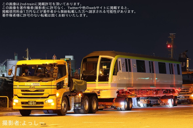 【福市交】七隈線用3000A系増備車が橋本車両基地へ陸送を不明で撮影した写真