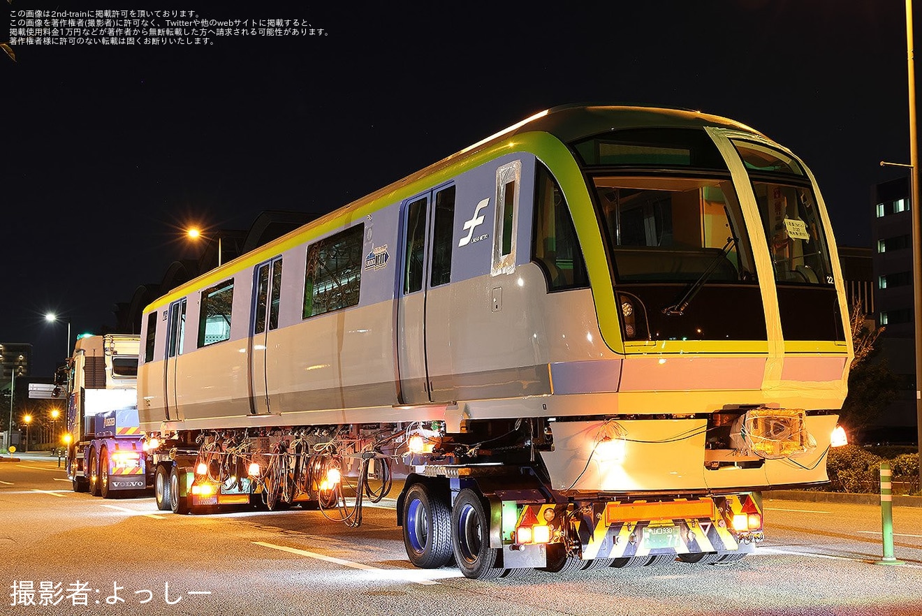 【福市交】七隈線用3000A系増備車が橋本車両基地へ陸送の拡大写真