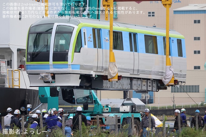 【福市交】七隈線3000A系増備車が博多港で陸揚げ（4枚目）