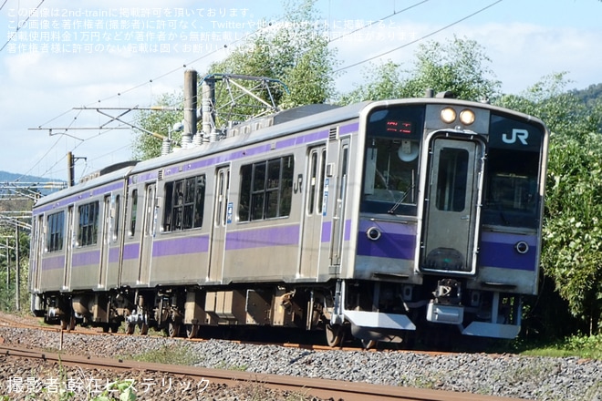 【JR東】701系1008編成が郡山総合車両ベースを出場し回送（1枚目）