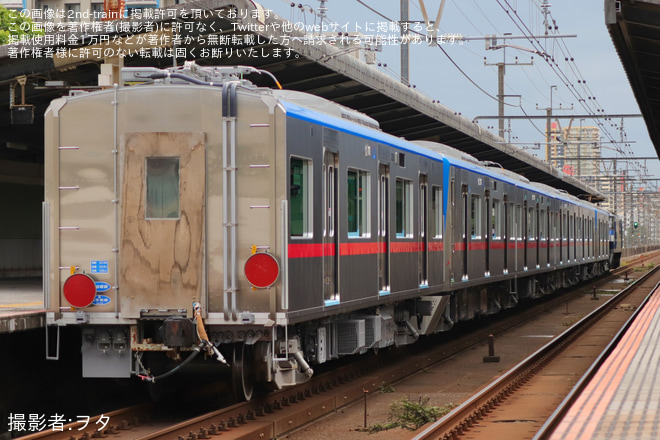 【京成】3200形3237-3238+3236編成が日本車輌製造を出場し甲種輸送 - 検見川浜駅にて撮影