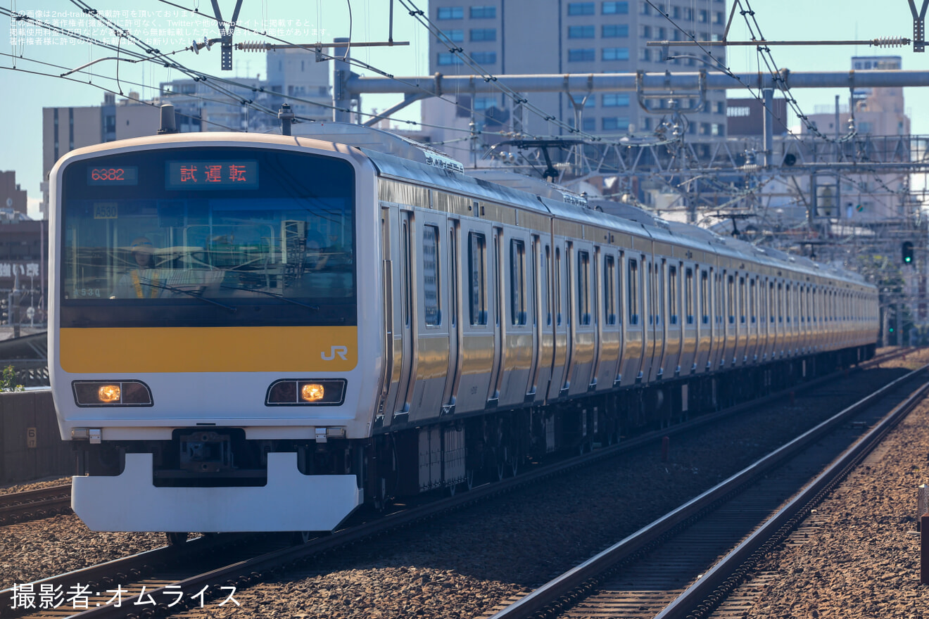 【JR東】E231系ミツA530編成 輪軸交換試運転の拡大写真