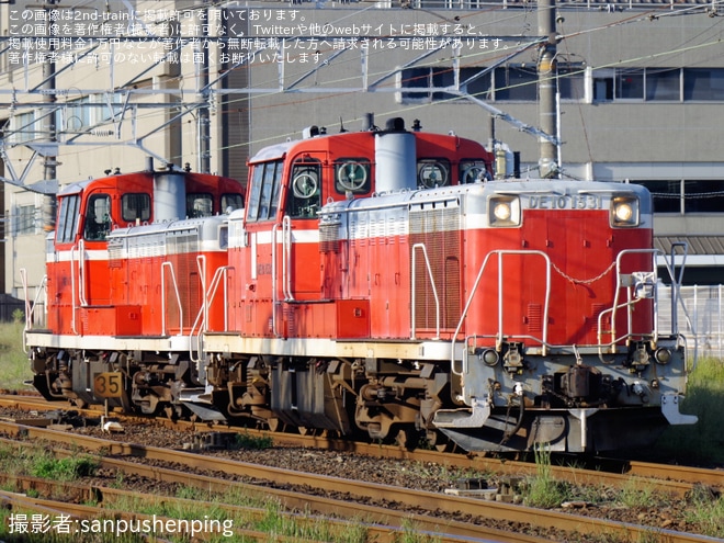 【JR西】DE10-1531+DE10-1514が後藤総合車両所本所へ入場（1枚目）