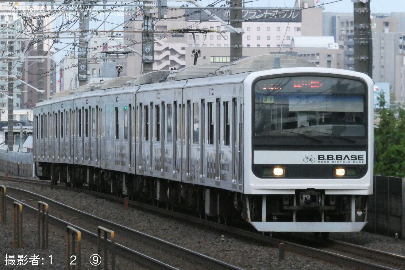 【JR東】209系J1編成使用の臨時快速「B.B.BASE手賀沼」が運転の拡大写真
