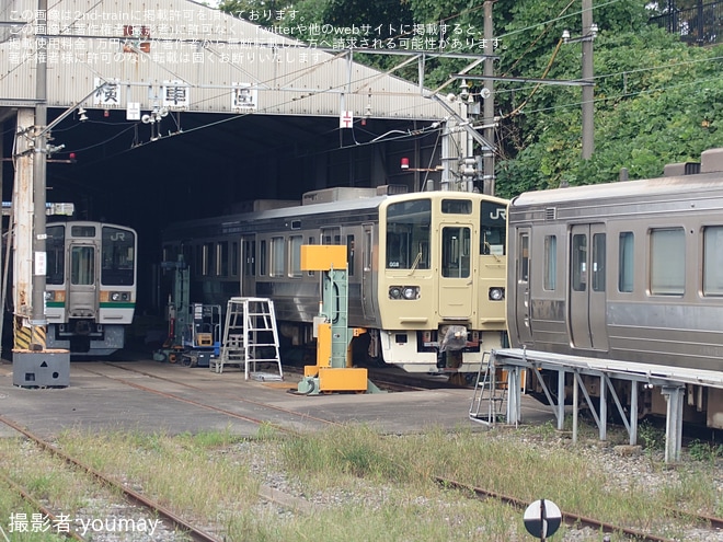 【流鉄】6000形（元JR東海211系）の塗装作業が進む（1枚目）