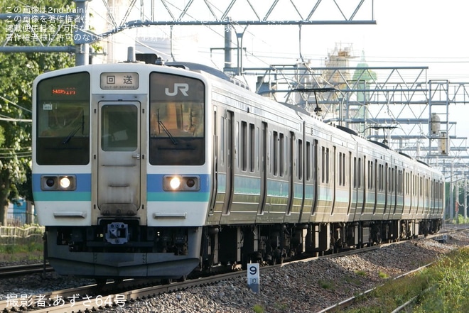 【JR東】211系N605編成が長野へ返却回送（1枚目）